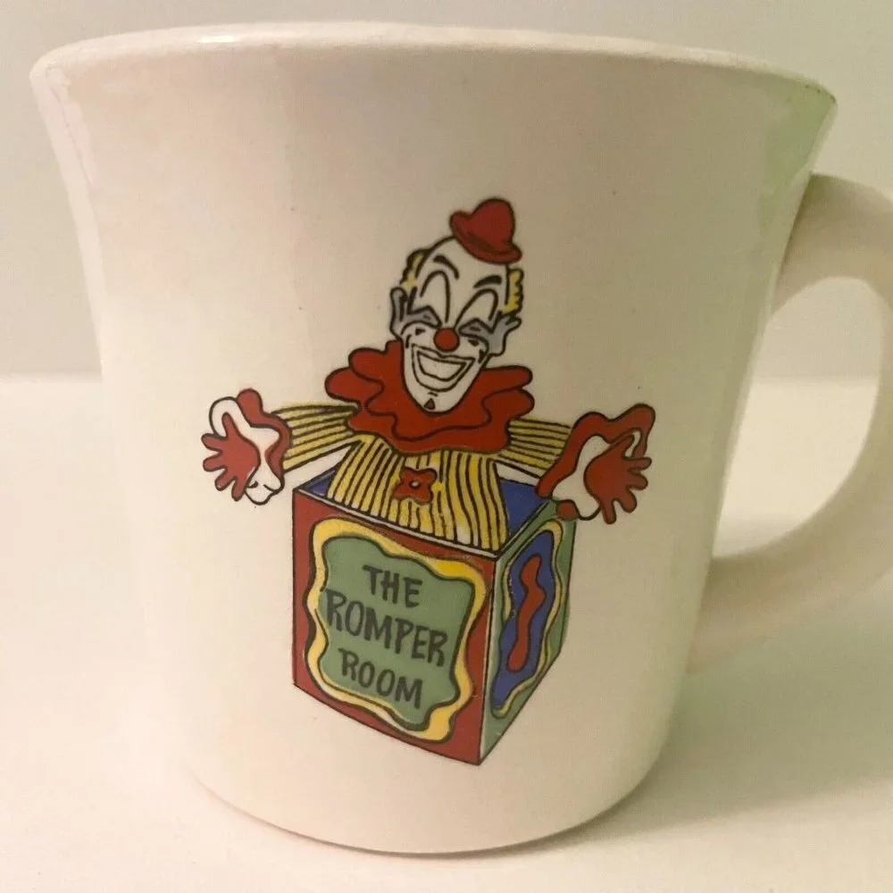 Vintage Romper Room Childs Ceramic Mug Jack In The Box USA Cup